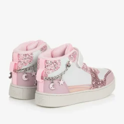 Lelli Kelly Girls White Glitter Bracelet High-Top Trainers Discount
