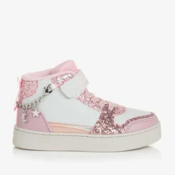 Lelli Kelly Girls White Glitter Bracelet High-Top Trainers Discount