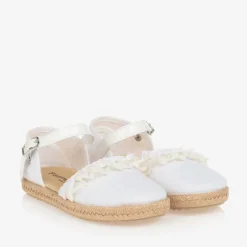 Pisamonas Girls White Lacey Espadrilles Sale