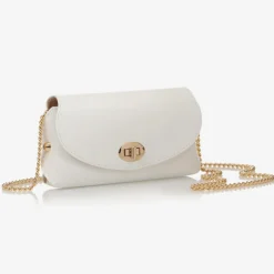 Zaccone Girls White Leather Bag (18cm) Discount