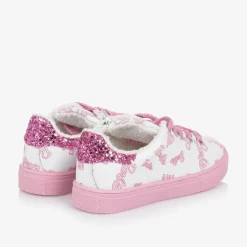 Monnalisa Girls White Leather Barbie Trainers Best
