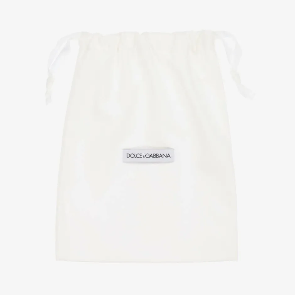 Dolce amp; Gabbana Girls White Leather DG Sliders Best