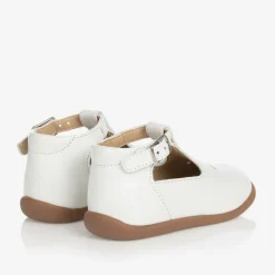 Pom dApi Girls White Leather First Walker Shoes Clearance