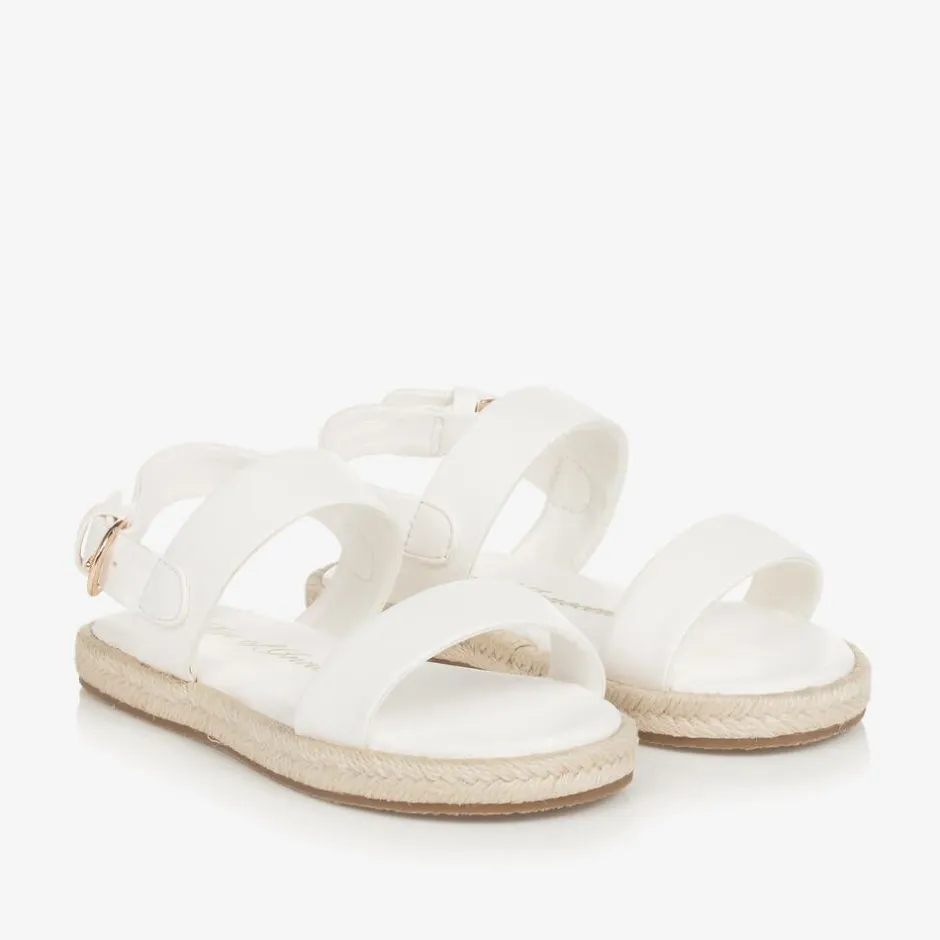 Age of Innocence Girls White Leather Sandals Hot