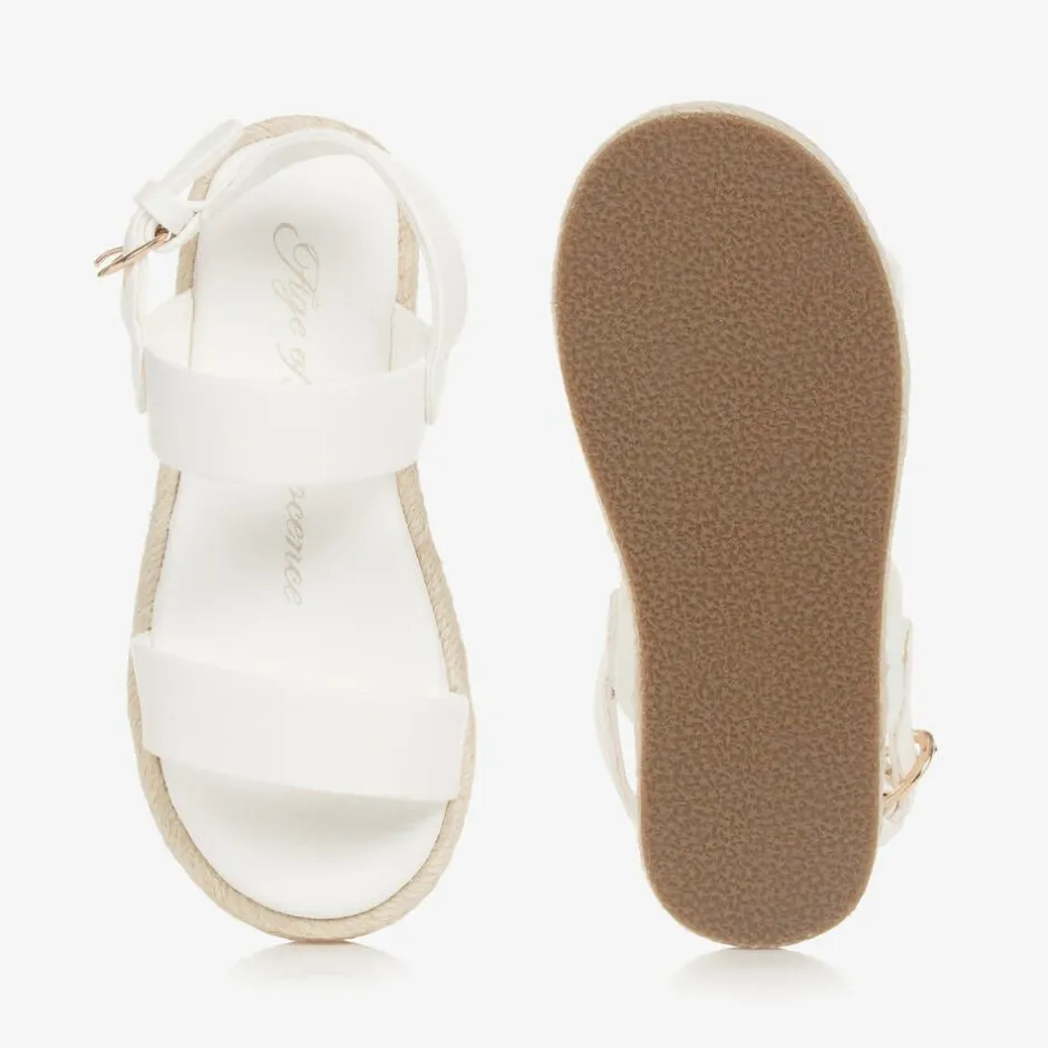 Age of Innocence Girls White Leather Sandals Hot