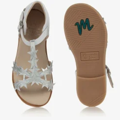 Manuela de Juan Girls White Leather Sandals Outlet