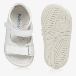 Falcotto by Naturino Girls White Leather Sandals New