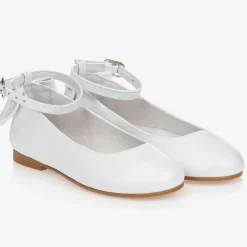 Childrens Classics Girls White Leather Shoes Best