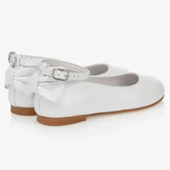 Childrens Classics Girls White Leather Shoes Best