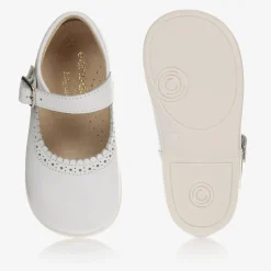 Early Days Girls White Leather Shoes