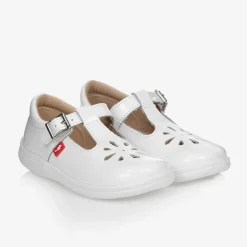 Chipmunks Girls White Leather T-Bar Shoes Outlet