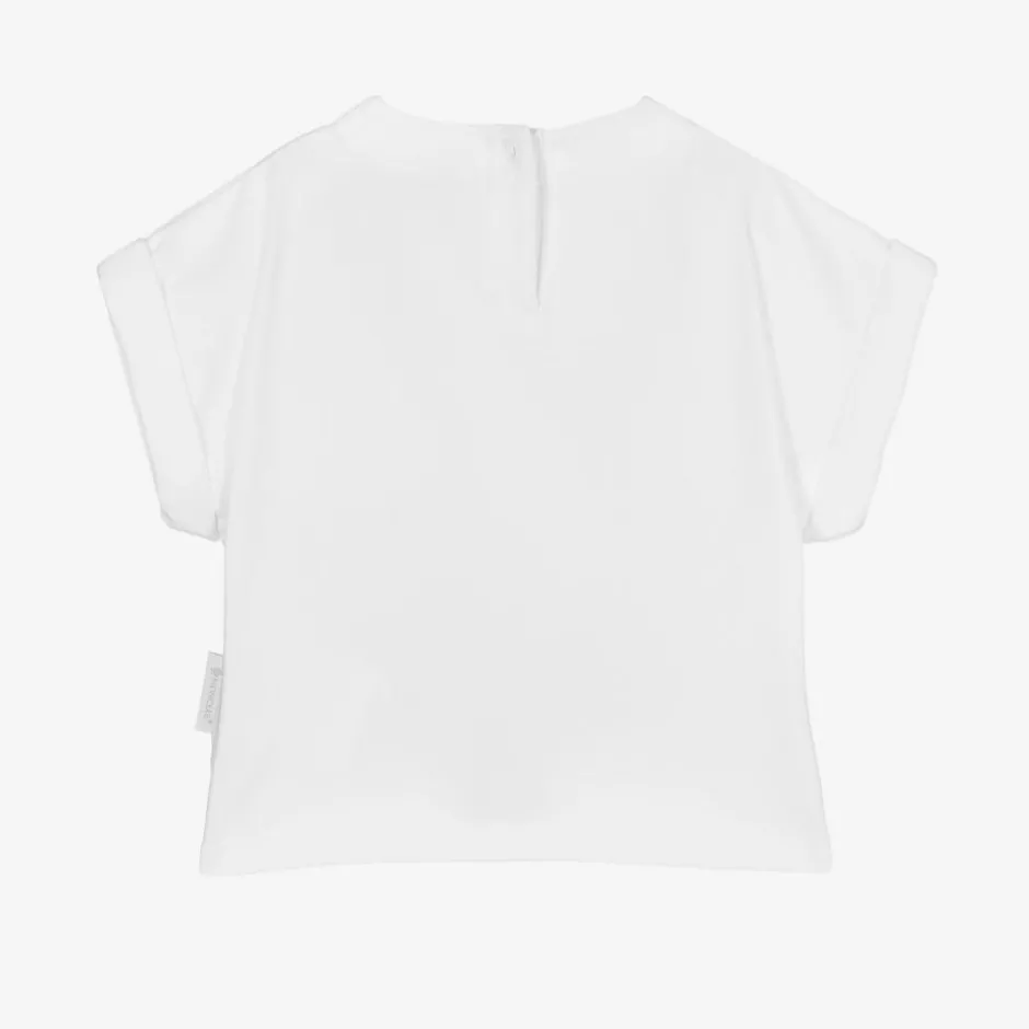 Moncler Enfant Girls White Logo T-Shirt Online