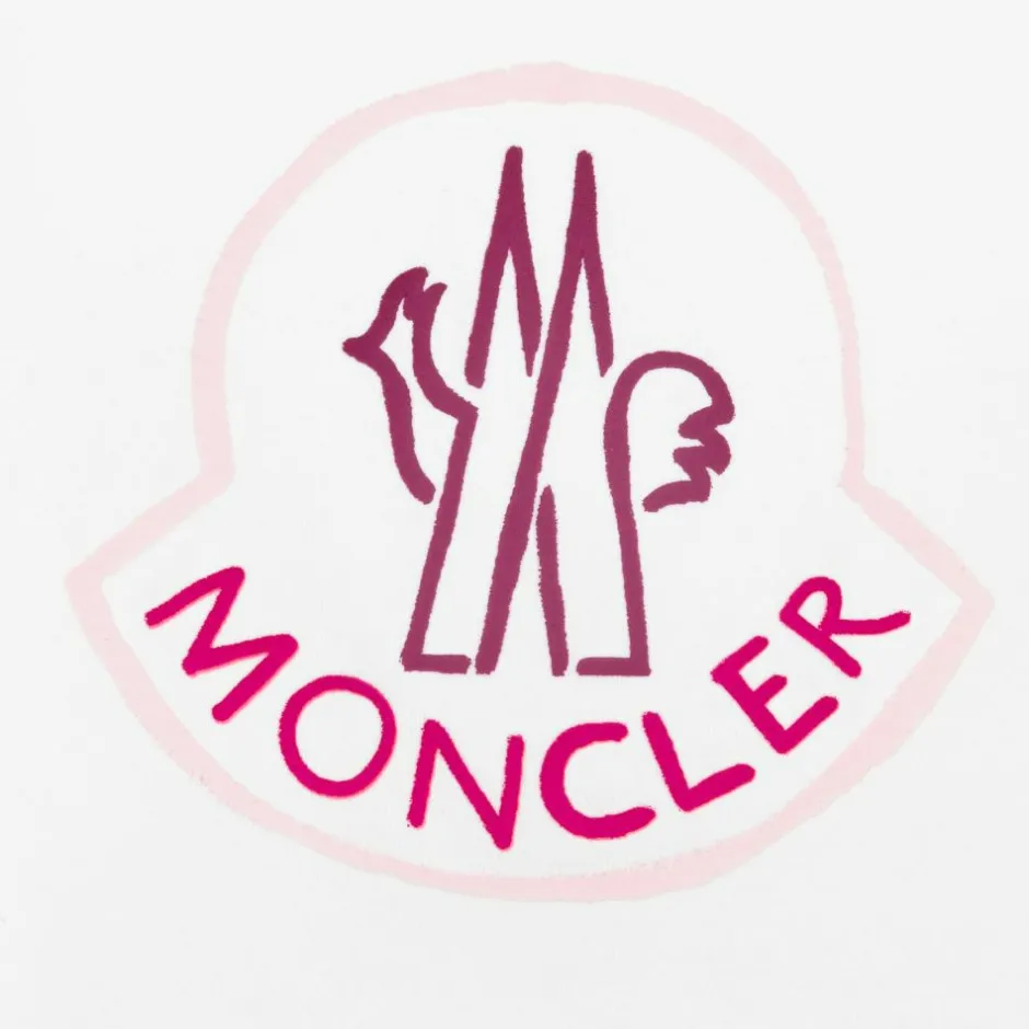 Moncler Enfant Girls White Logo T-Shirt Online
