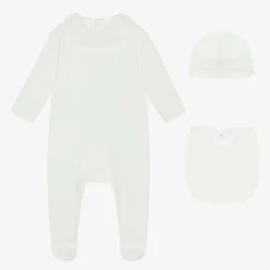 Chloé Girls White Organic Cotton Babysuit Gift Set Discount