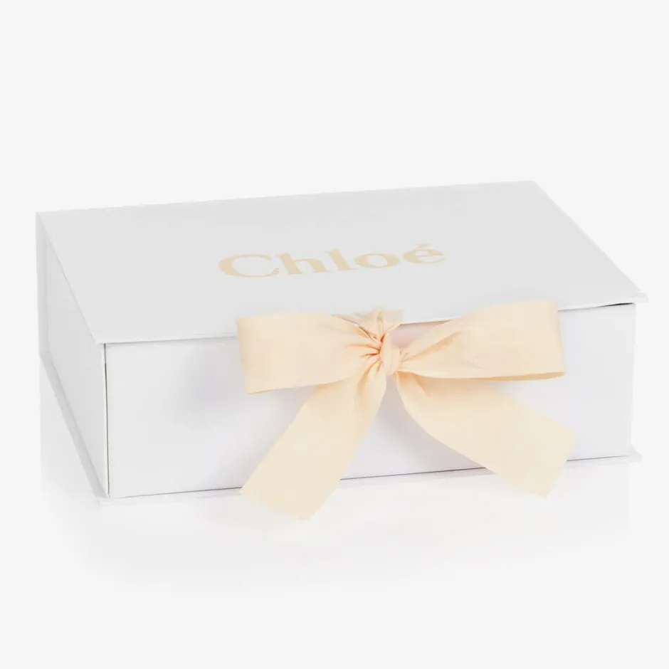 Chloé Girls White Organic Cotton Babysuit Gift Set Discount