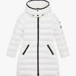 Moncler Enfant Girls White Padded Moka Coat New