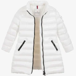 Moncler Enfant Girls White Padded Moka Coat New