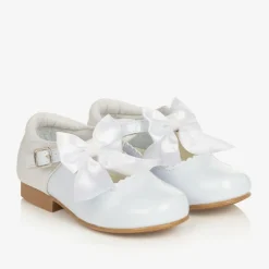 Sevva Girls White Patent Faux Leather Bow Shoes Best