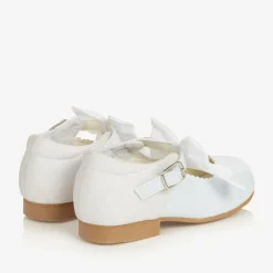 Sevva Girls White Patent Faux Leather Bow Shoes Best