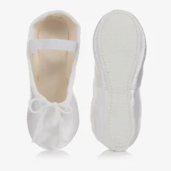 Katz Girls White Satin Ballet Shoes Online