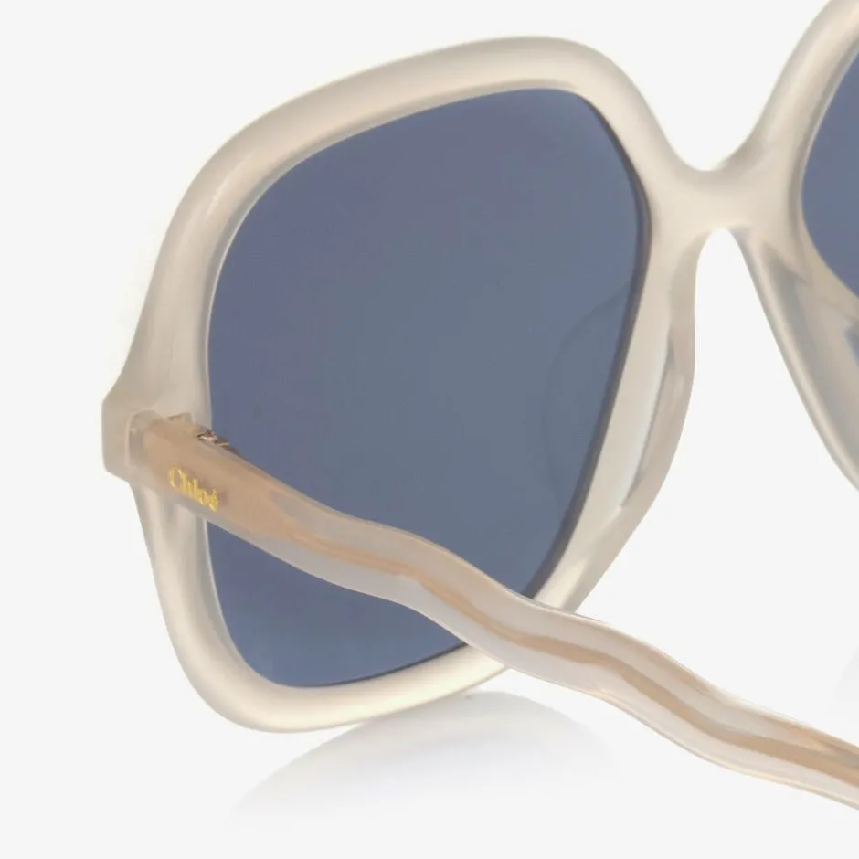 Chloé Girls White Square Sunglasses Hot