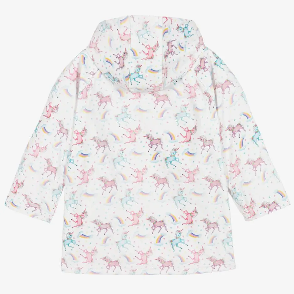 Powell Craft Girls White Unicorn Print Raincoat Best