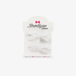 Bowtique London Girls White Velvet Bow Hair Clips (2 Pack) Outlet