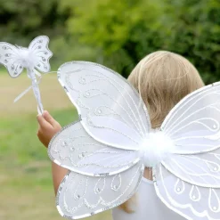 Dress Up by Design Girls White Wings & Wand Dressing-Up Set Clearance
