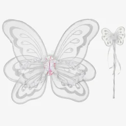 Dress Up by Design Girls White Wings & Wand Dressing-Up Set Clearance