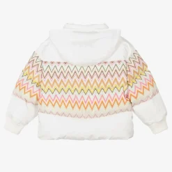 Missoni Girls White Zigzag Down Puffer Jacket Online