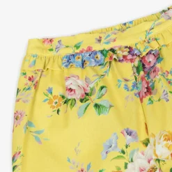 Rock Your Baby Girls Yellow Cotton Floral Shorts Clearance