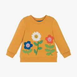 Frugi Girls Yellow Cotton Flower Sweatshirt Sale