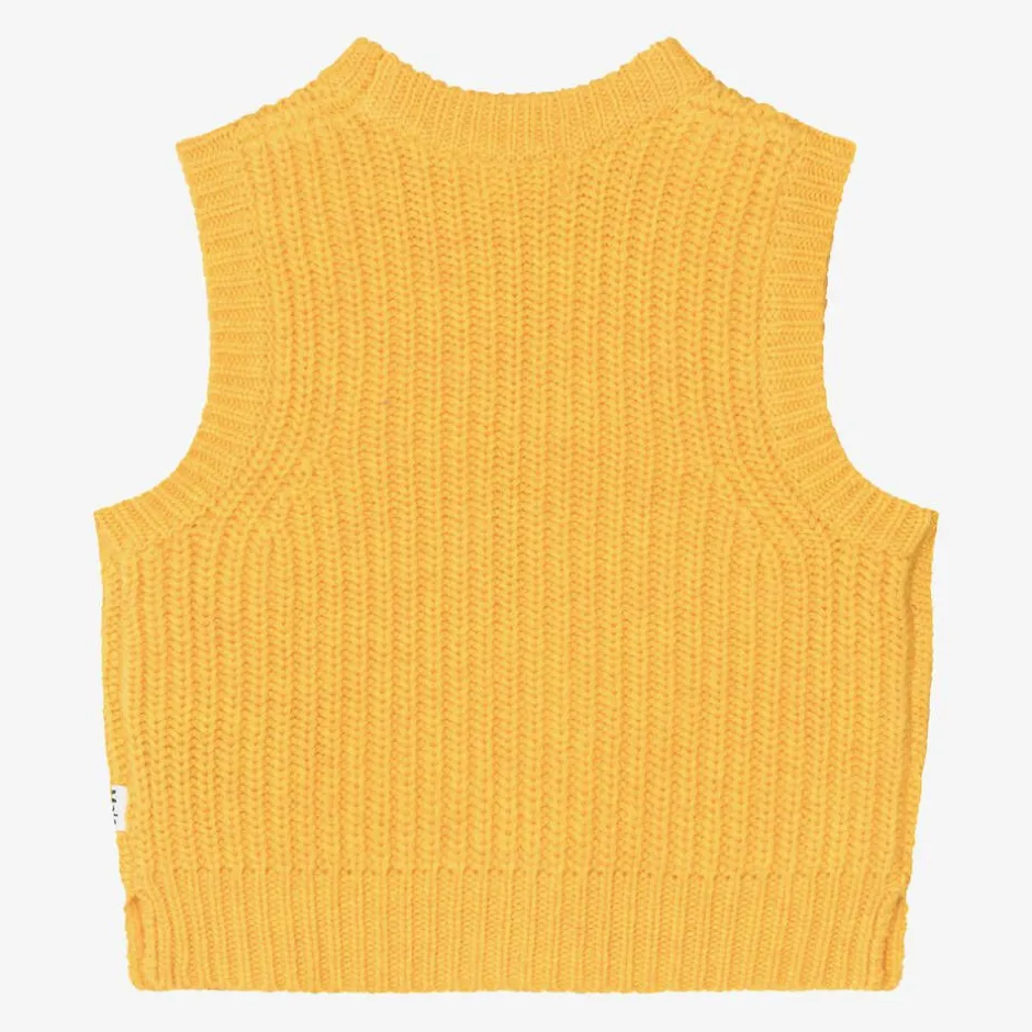 Molo Girls Yellow Knitted Wool Slipover Brilliance Hot