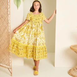 Dolce amp; Gabbana Girls Yellow Leather Majolica Sliders Best