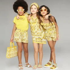 Dolce amp; Gabbana Girls Yellow Majolica Sliders Clearance