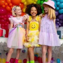 Tutu du Monde Girls Yellow Smiling Face Tulle Dress Clearance