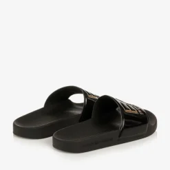EA7 Emporio Armani Glossy Black EA7 Logo Sliders Hot