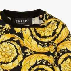 Versace Gold Barocco Baby Sweater New