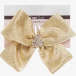 Cute Cute Gold Bow Hairclip (10cm) Hot