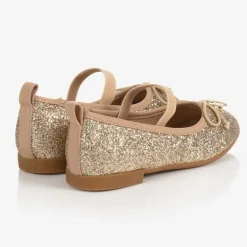 Angels Face Gold Glitter Ballerina Shoes New