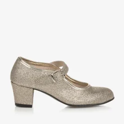 Childrens Classics Gold Glitter Heeled Shoes Best