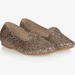 Manuela de Juan Gold Glitter Leather Shoes Best