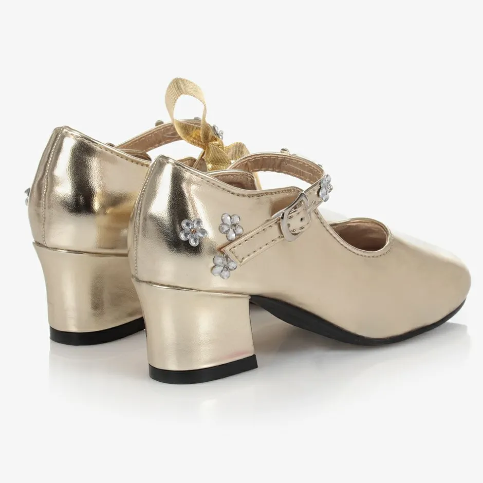 Souza Gold Metallic Bar Shoes Sale