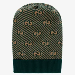 Gucci Green & Beige GG Wool Hat Clearance