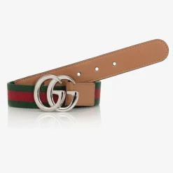 Gucci Green & Red Web Double G Belt Outlet