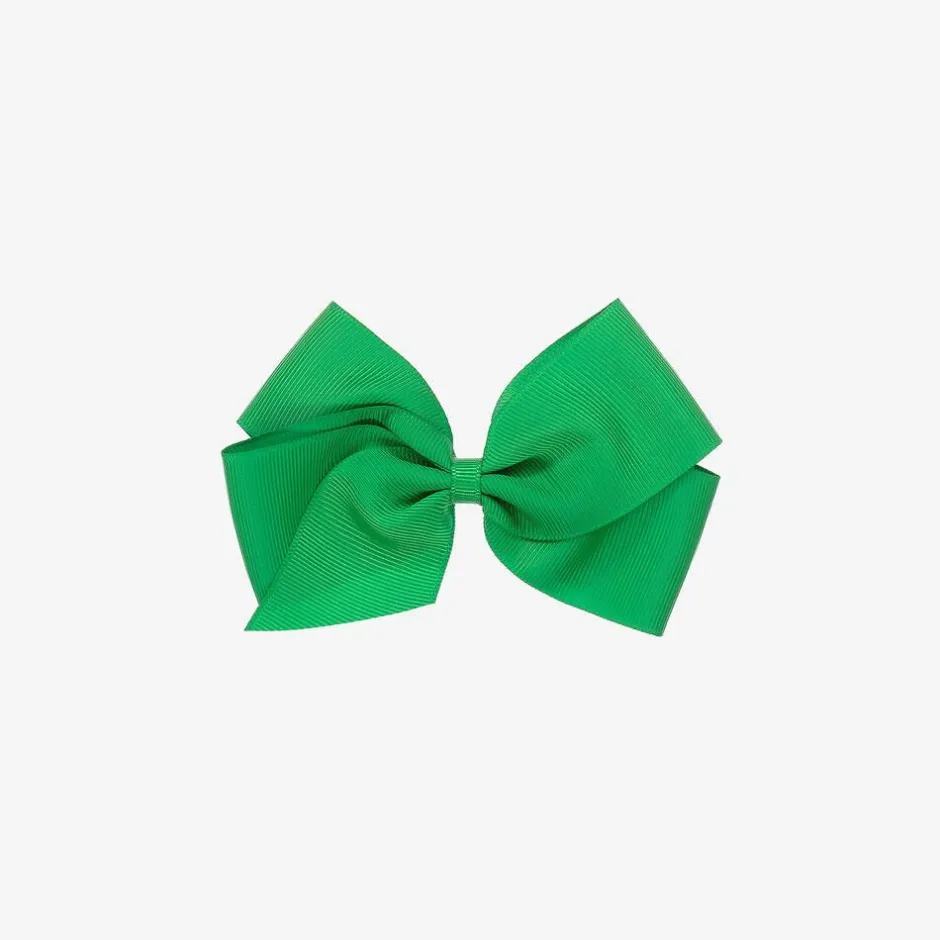 Peach Ribbons Green Bow Hair Clip (12cm) Sale