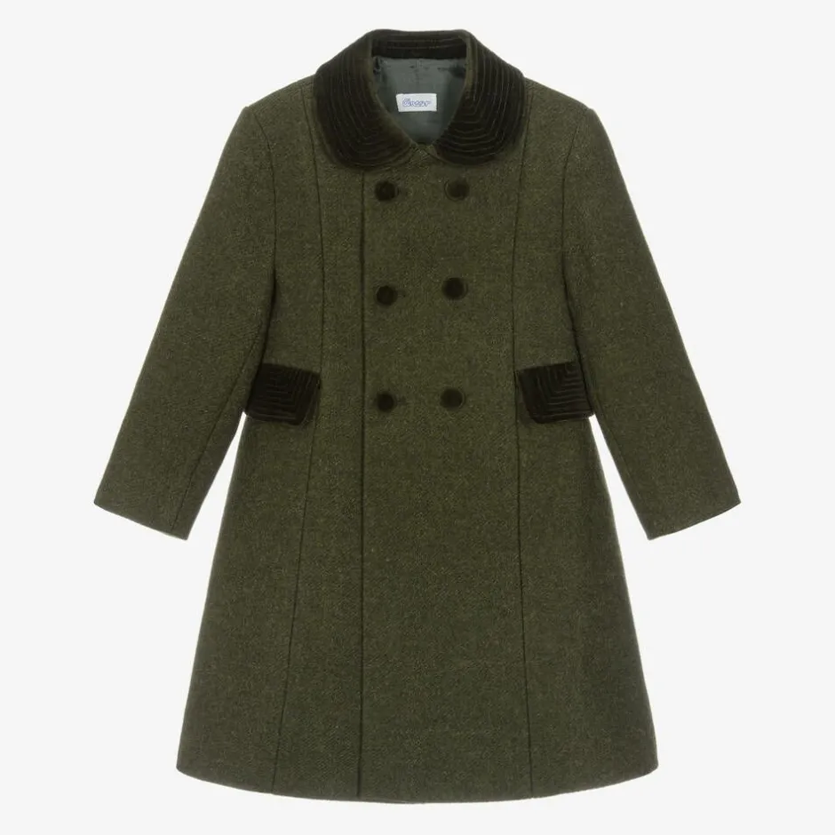 Ancar Green Collared Wool Coat Clearance