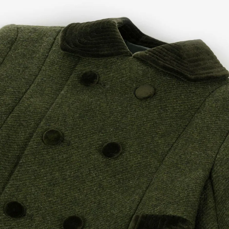 Ancar Green Collared Wool Coat Clearance