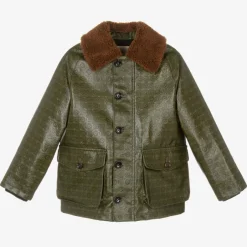 Gucci Green Cotton & Shearling Double G Jacket Discount