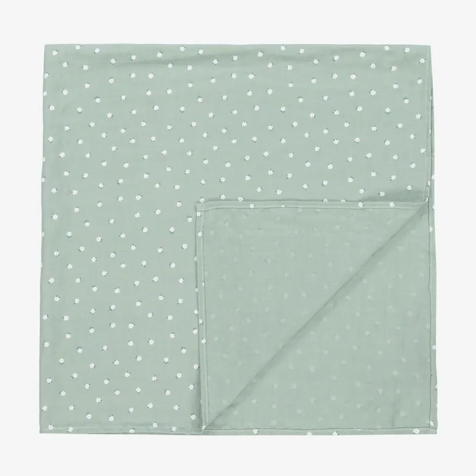 Mayoral Green Cotton Floral Swaddle (114cm) Clearance